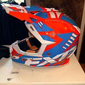 FXR snow cross helmet and goggles